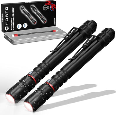 Linterna recargable tipo C 400lúmenes IP67 2 modos pack 2