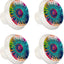 4 Pomos Blancos Floral Redondos para Cajones