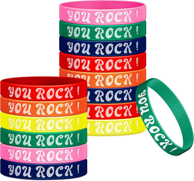 36 Pulseras Silicona You Rock para Niños Aula Premio