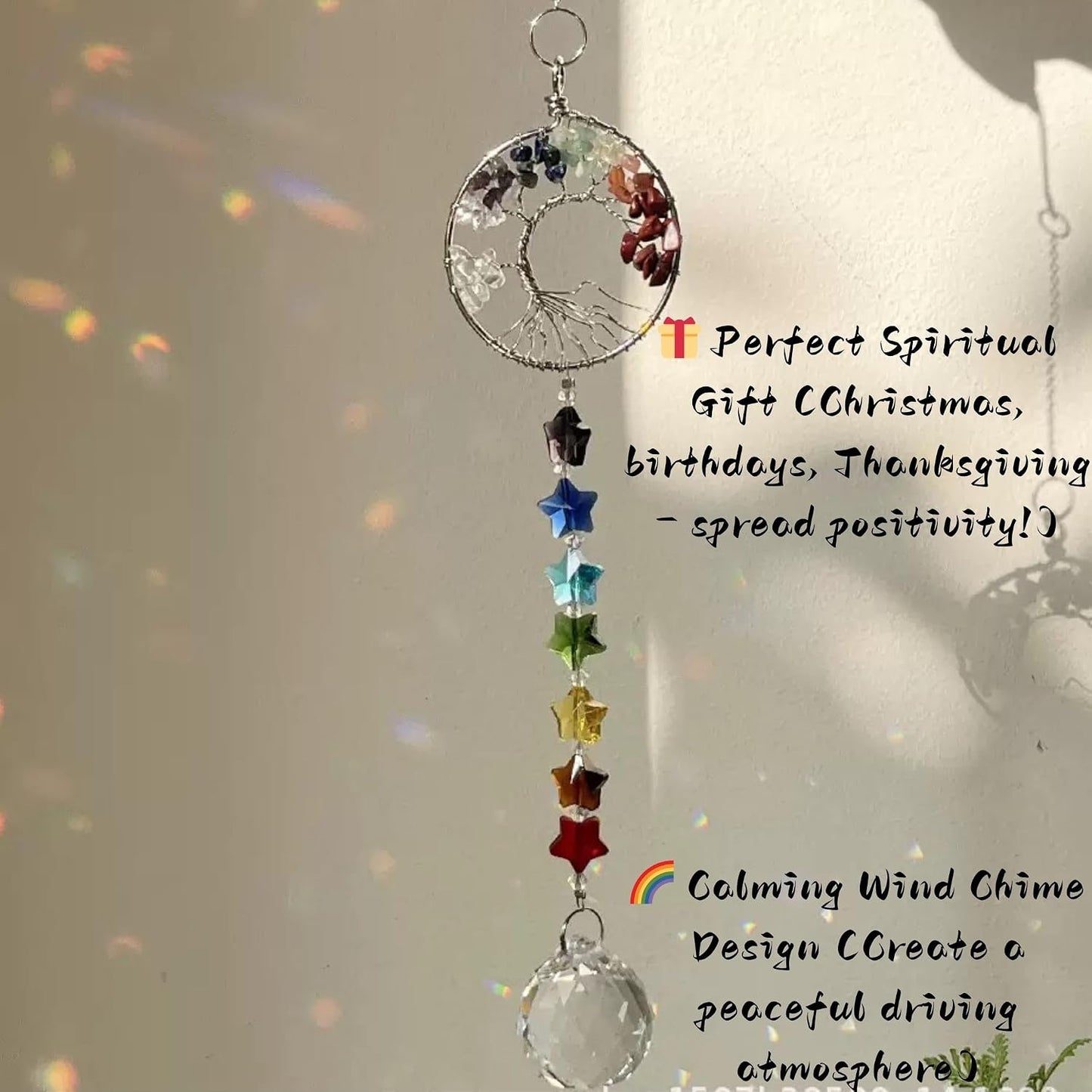 Accesorios colgantes cristal Árbol Vida para espejo