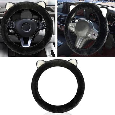 Funda volante automóvil orejas gatito felpa 15pulg