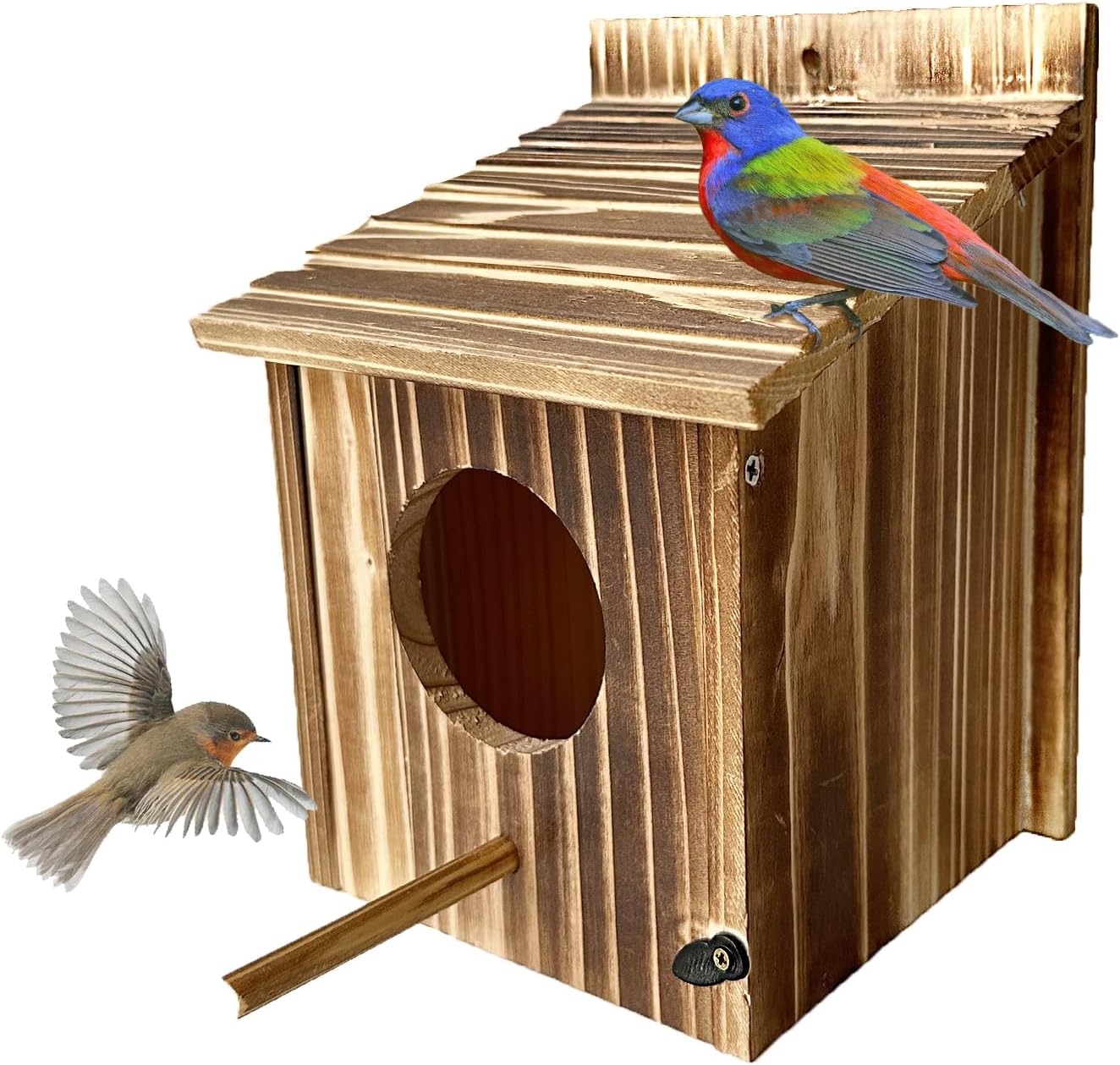 Casa pájaros madera colgar jardín decoración patio