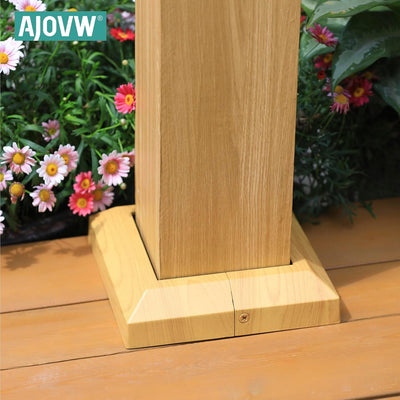 Set 2 bases poste aluminio veta pino 6x6pulg