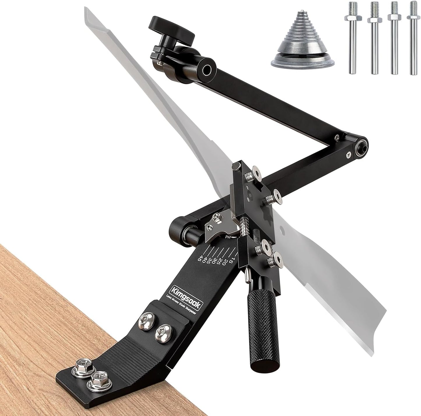 Afilador cuchillas cortacésped con equilibrador