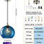Lámpara colgante cristal azul isla cocina set 2 con LED