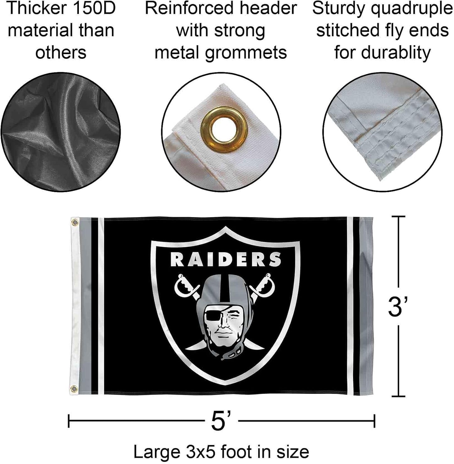 Kit mástil soporte bandera Los Vegas Raiders