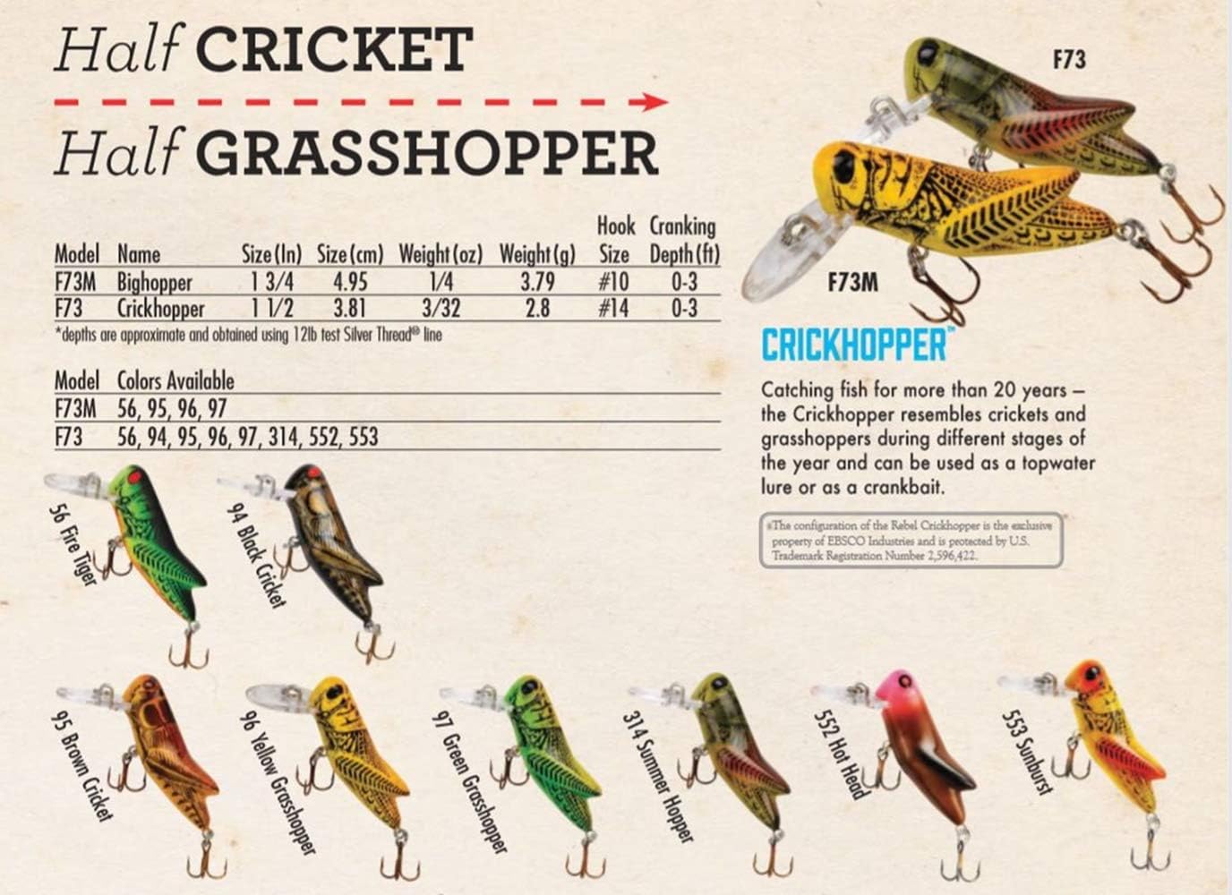 Señuelo pesca Crickhopper 1.5pulg 0.25oz