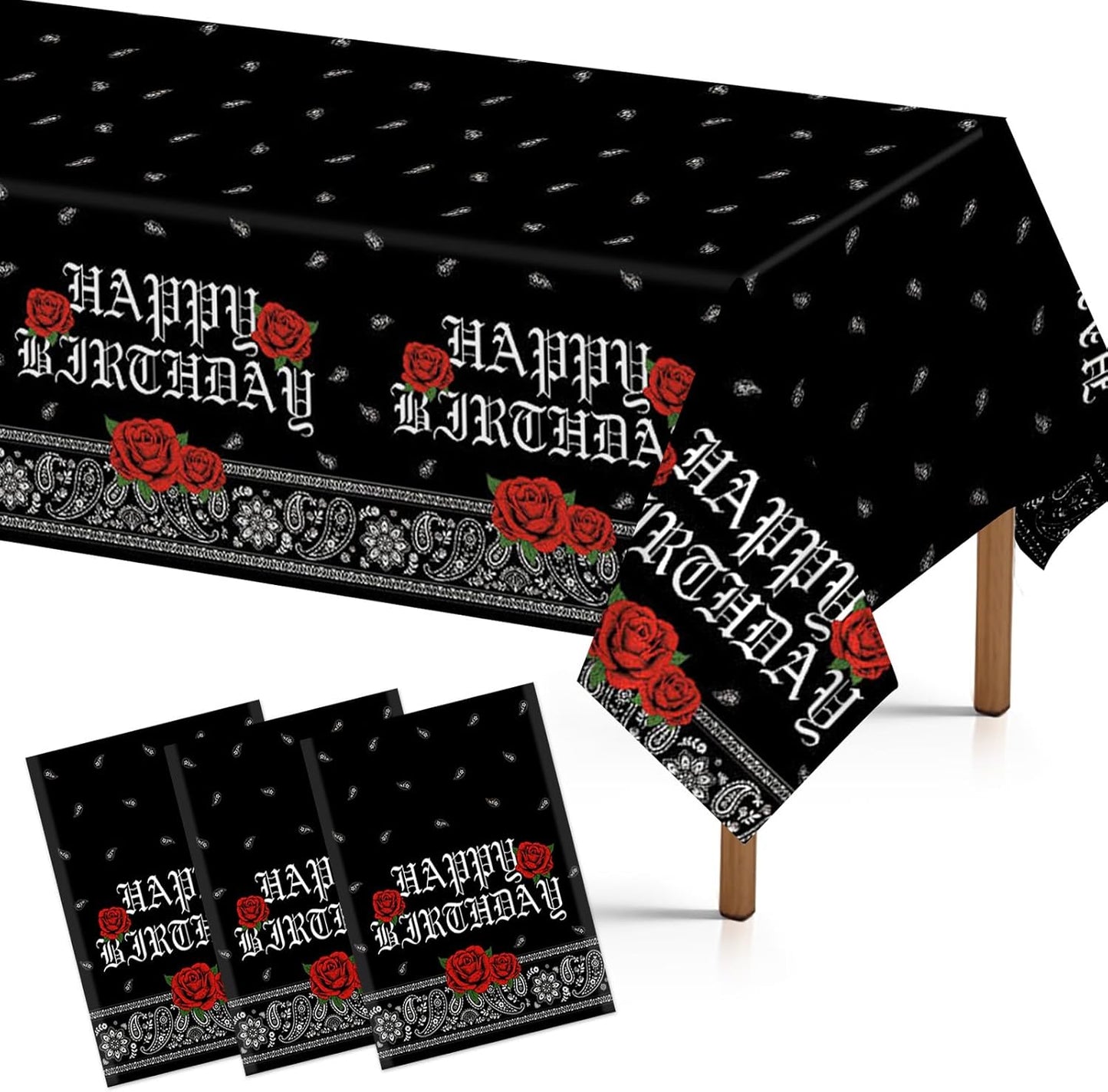Mantel Paisley Negro