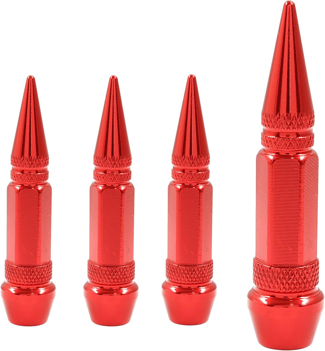 4 Pzas Tapones Vástago Válvula Aluminio Coche Moto Rojo
