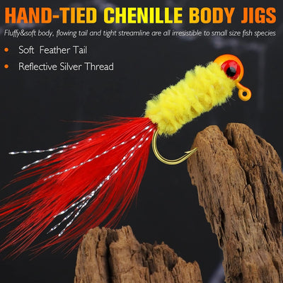 Jigs de Crappie Marabou 10 colores 1/32-1/8 oz para pesca Panfish