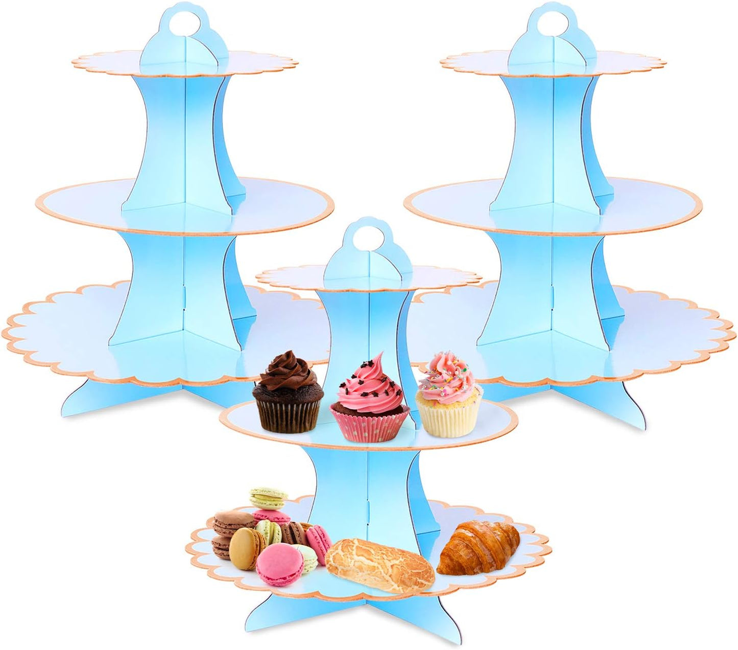 Soporte cupcakes 3 niveles para postres dulces y galletas