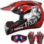Casco motocross para niños 5-14 años con gafas y guantes
