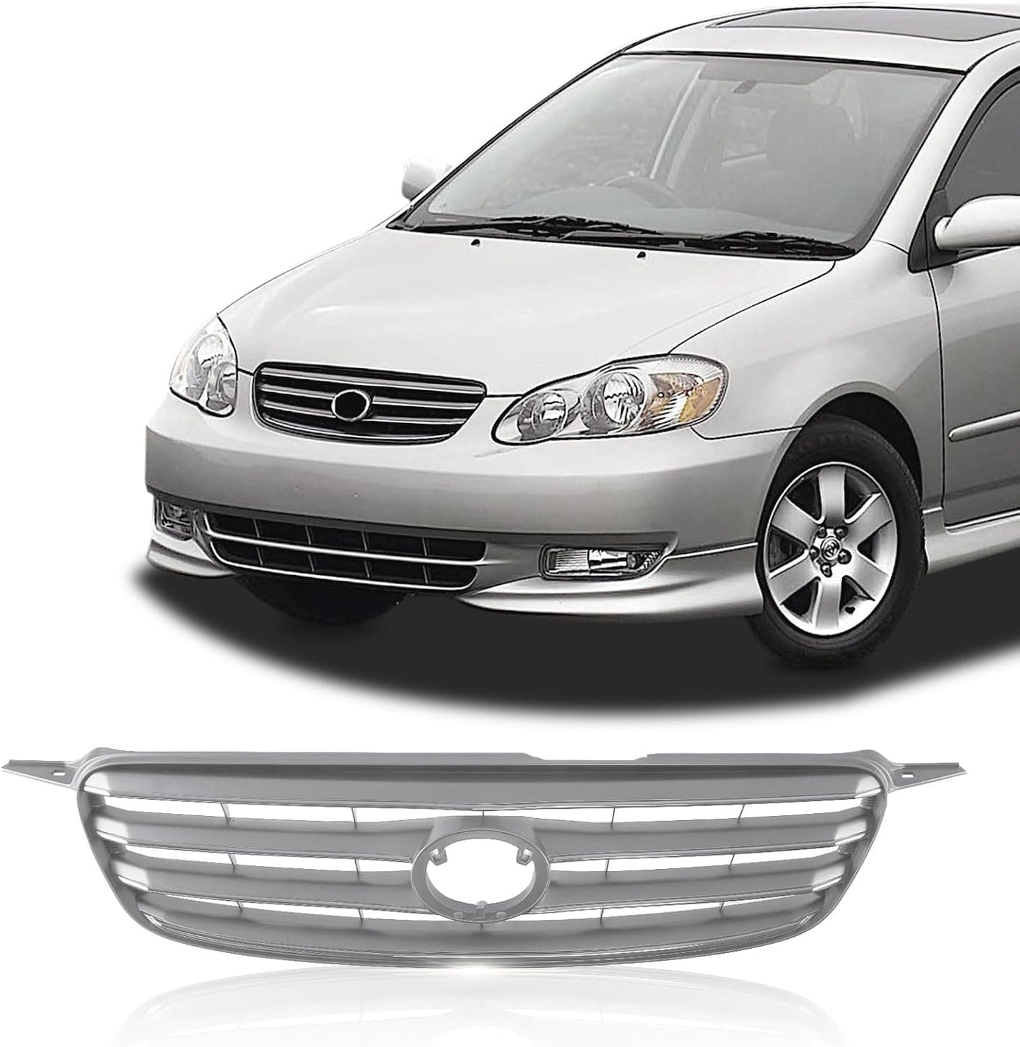 Parrilla frontal gris comp Toyota Corolla 03-04