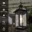 Farol colgante exterior vidrio aluminio negro