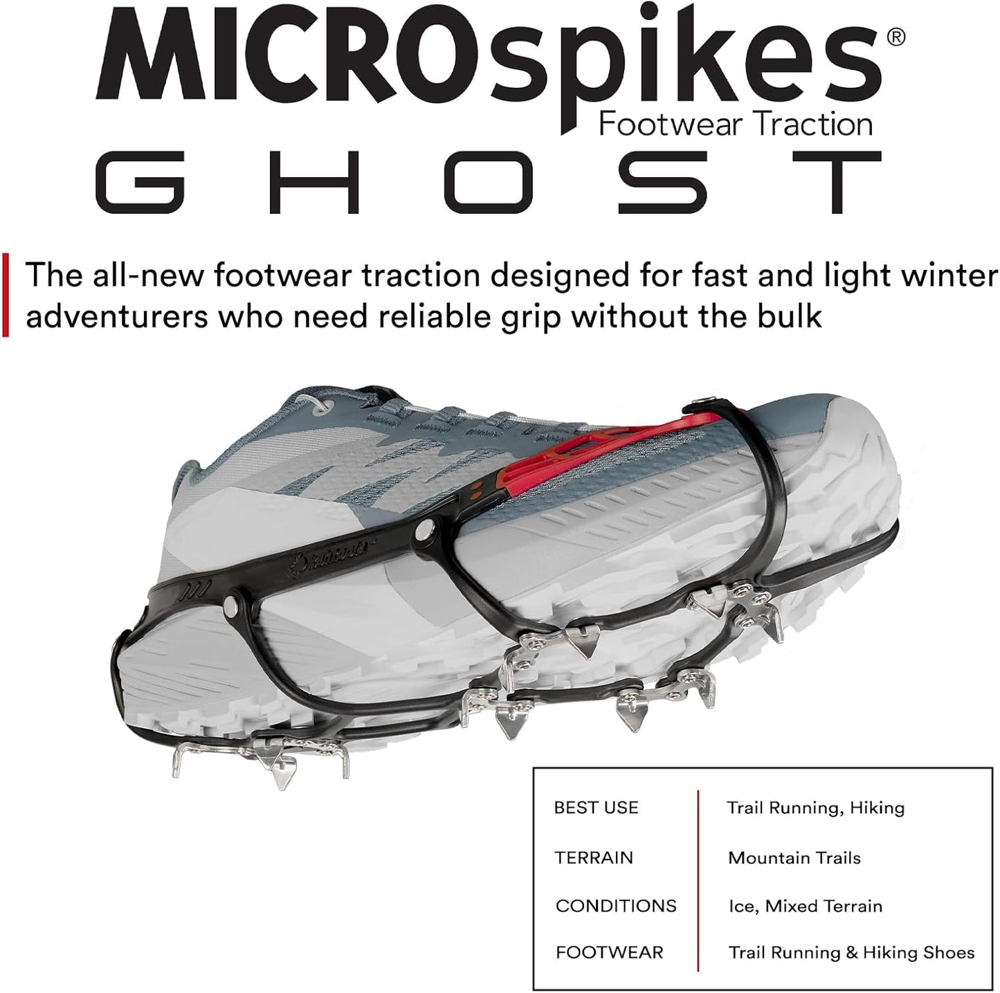Microspikes Ghost Tracción Calzado Invierno 12 Pinchos Hielo