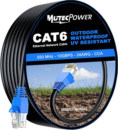 Cable Ethernet entierro directo impermeable Cat6 65.6pies
