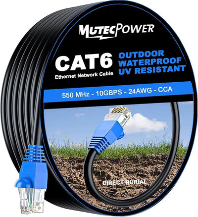 Cable Ethernet entierro directo impermeable Cat6 65.6pies