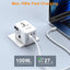 Adaptador viaje universal PD100W con 3 USB C y 1 USB A