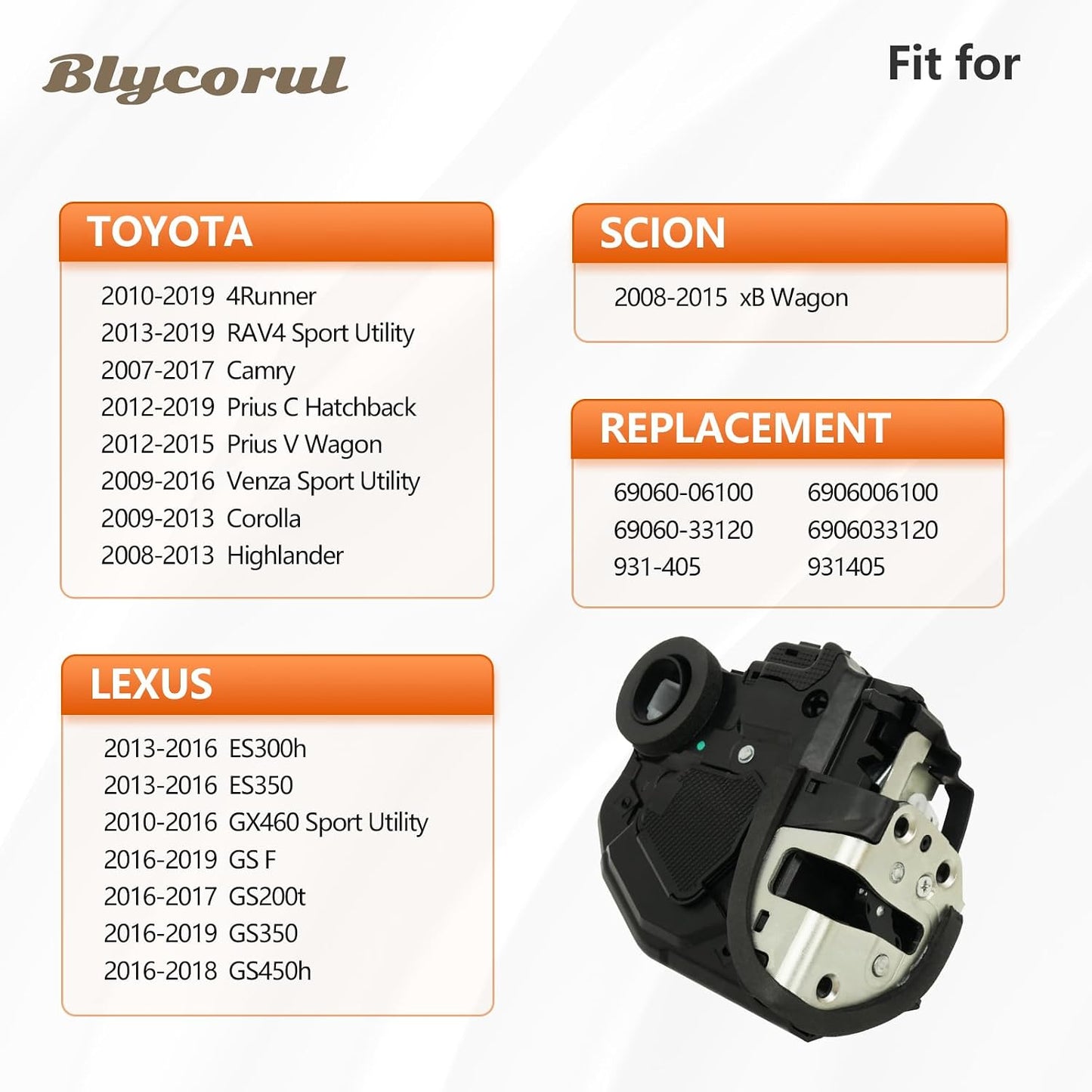 Motor actuador cerradura puerta trasera Camry 4Runner