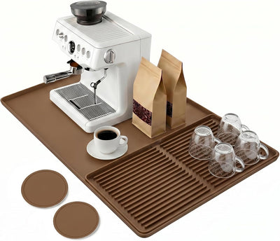 Tapete silicona cocina 16x24pulg antideslizante marrón