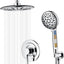 Sistema ducha filtrada agua dura cromado 9" 2en1
