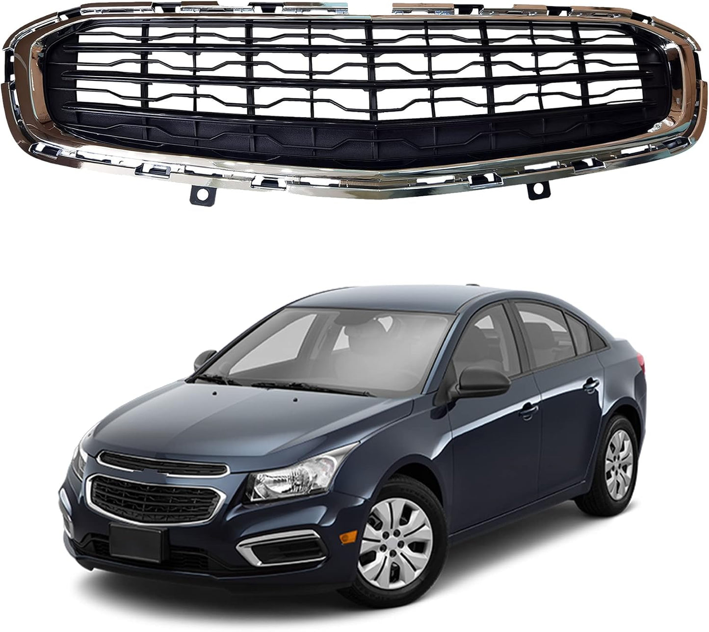 Rejilla comp Chevy Cruze 15-16 delantera negra cromada