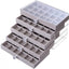 Caja organizadora joyas terciopelo gris 5 cajones