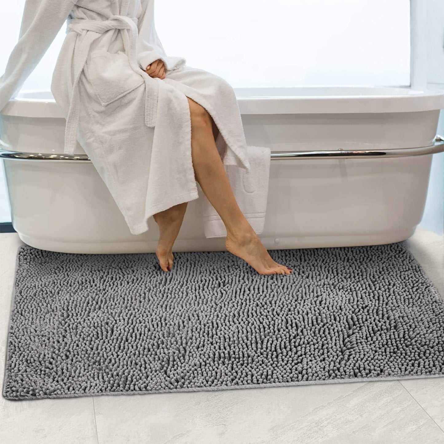 Alfombra baño 47x28pulg absorbente antideslizante