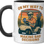 Taza Cerámica Golfista Humorística Negro/Blanco