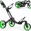 Carrito golf plegable rueda delantera giratoria 3 ruedas
