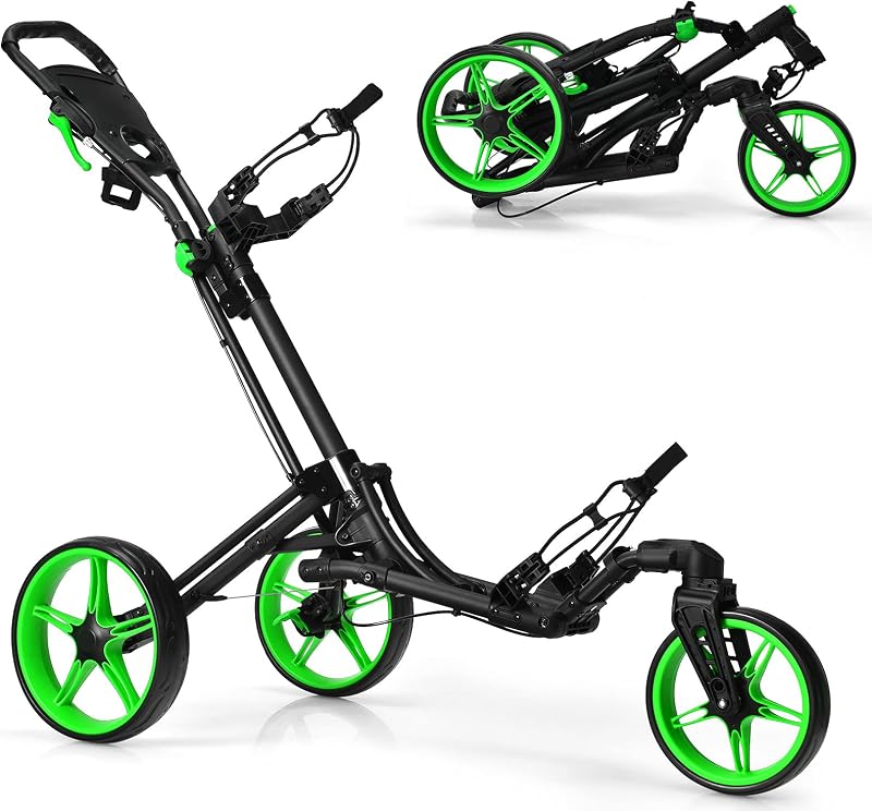 Carrito golf plegable rueda delantera giratoria 3 ruedas