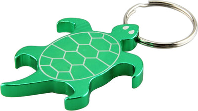 Llavero abridor botella aluminio tortuga verde