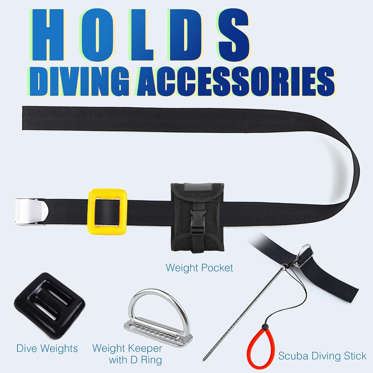 Cinturón buceo nailon ajustable 60pulg ancho 2