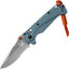 Cuchillo agua pesca hoja serrada mango grivory azul
