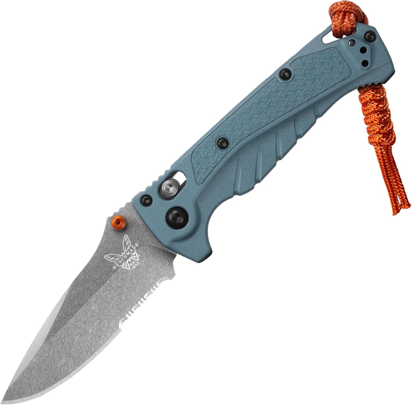 Cuchillo agua pesca hoja serrada mango grivory azul