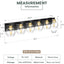 Lámpara baño 6 luces negras y doradas 38pulg apliques