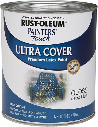 Pintura látex cuarto de galón azul profundo brillante
