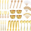 Set 98 Pzas Accesorios Tablero Charcutería Acero Inox Dorado
