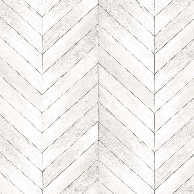 Papel pintado Chevron madera neutro beige claro gris marfil