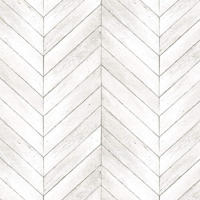 Papel pintado Chevron madera neutro beige claro gris marfil