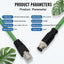 Cable Ethernet Cat5e M12 a RJ45 25m Verde