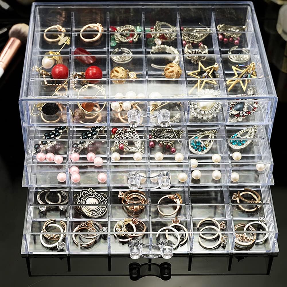 Caja organizadora aretes 3 cajones acrílico