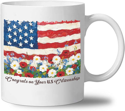 Taza café flor bandera 2026 regalo ciudadanía