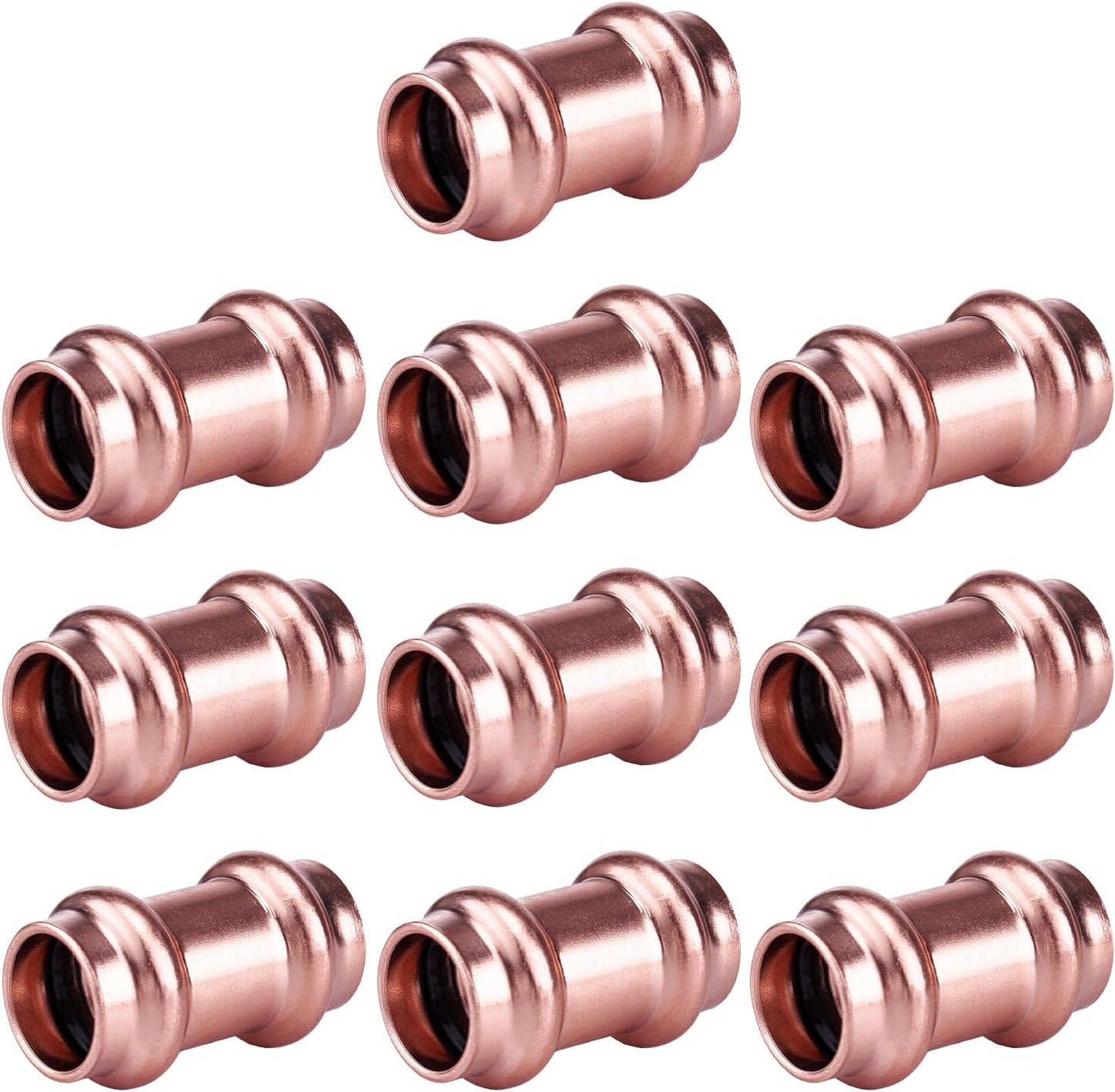 Accesorios presión cobre 3/4x3/4 pulg 10 pzas certif. Cupc