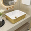 Lavabo rectangular cerámica 19pulg rayas doradas baño