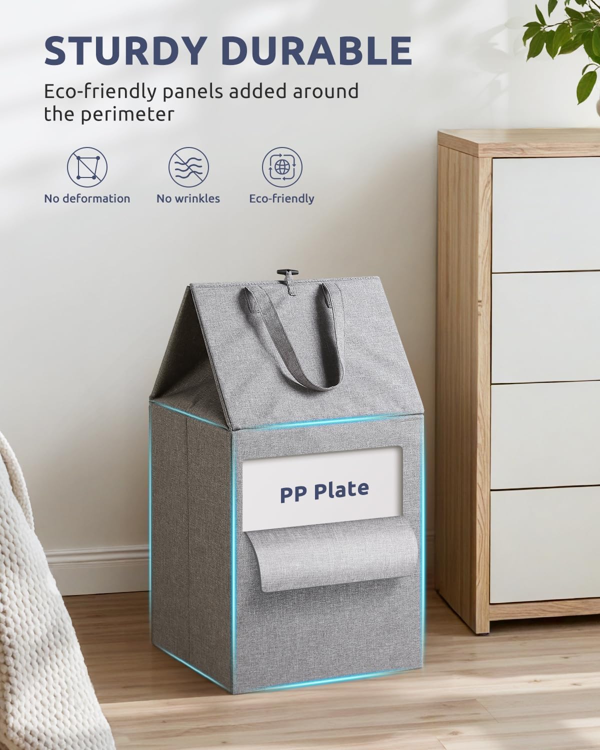 Cesta lavandería plegable doble función 75l gris
