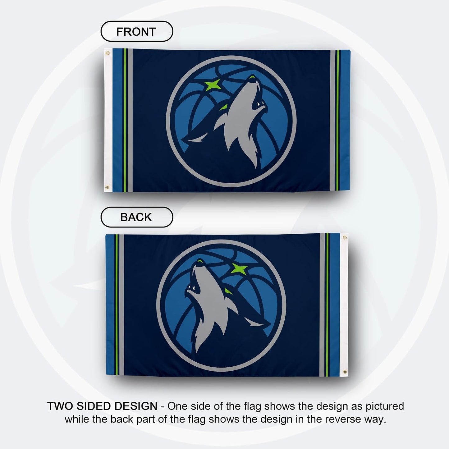 Banderas NBA Minnesota Timberwolves 3x5ft poliéster