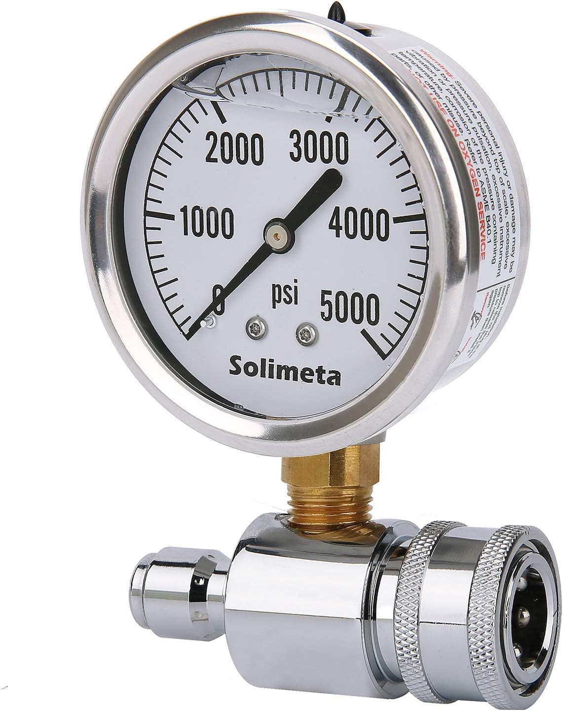 Kit manómetro lavadora presión 5000psi conexión 3/8"