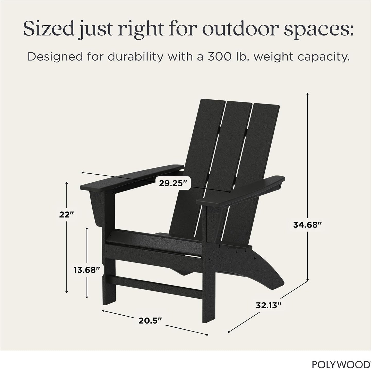 Silla Adirondack moderna color negro