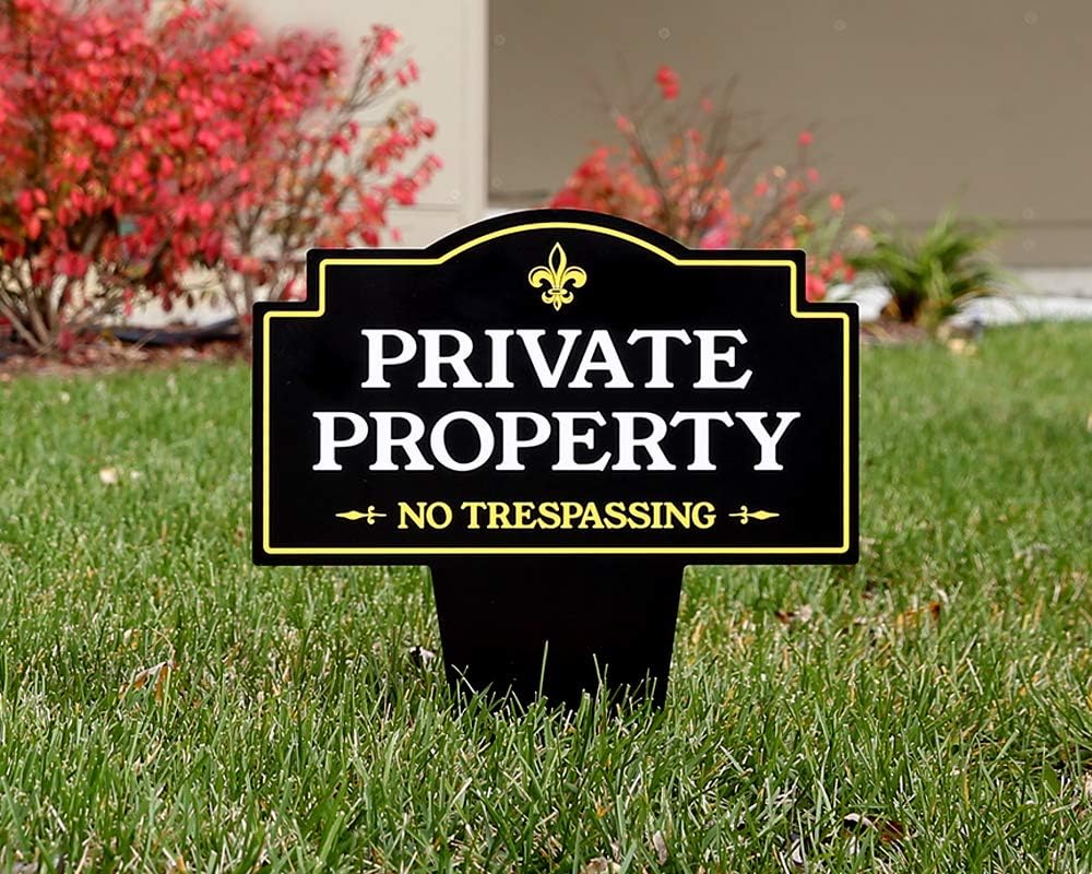 Estaca señal privado no trespassing 16x12.5"